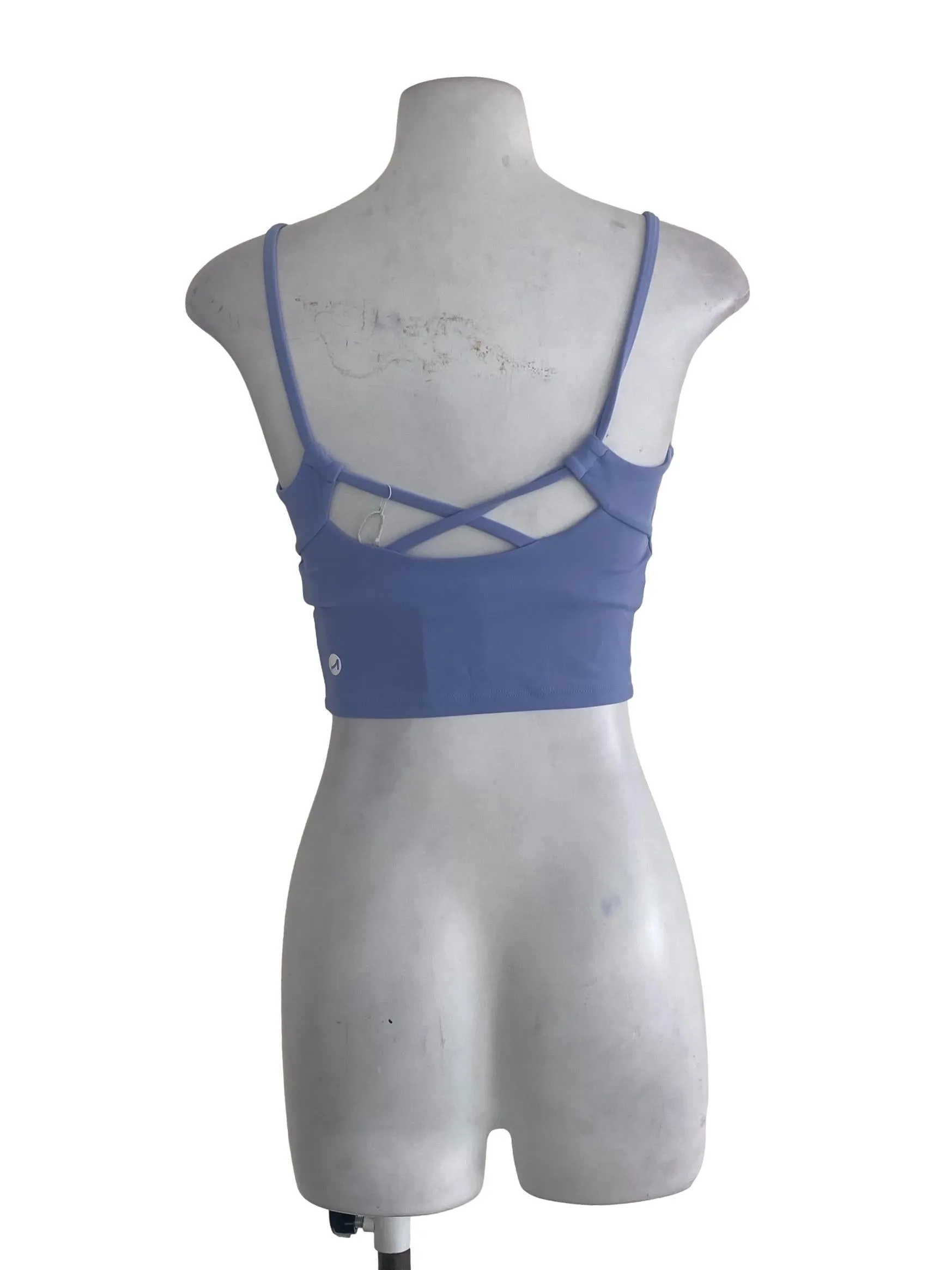 Blue Plain Crop Top