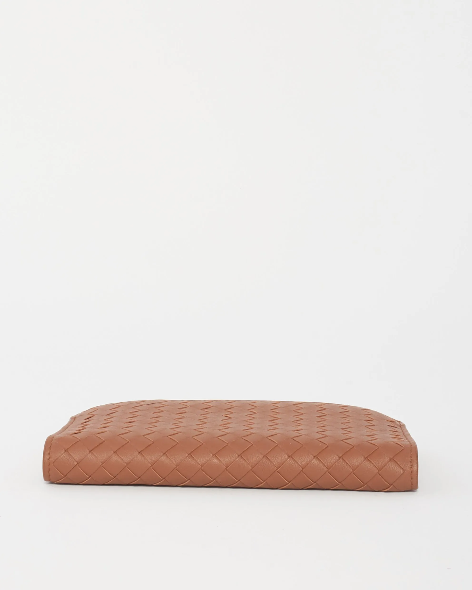 Bottega Veneta Brown Intrecciato Leather Long Wallet