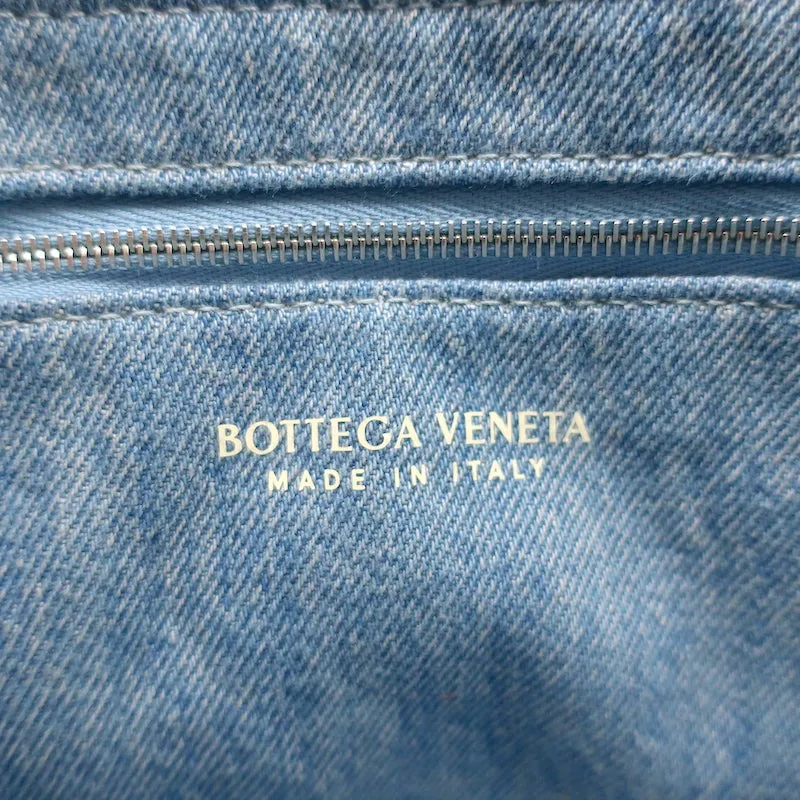 Bottega Veneta Cassette Denim Shoulder Bag Light Blue Small Crossbody NEW