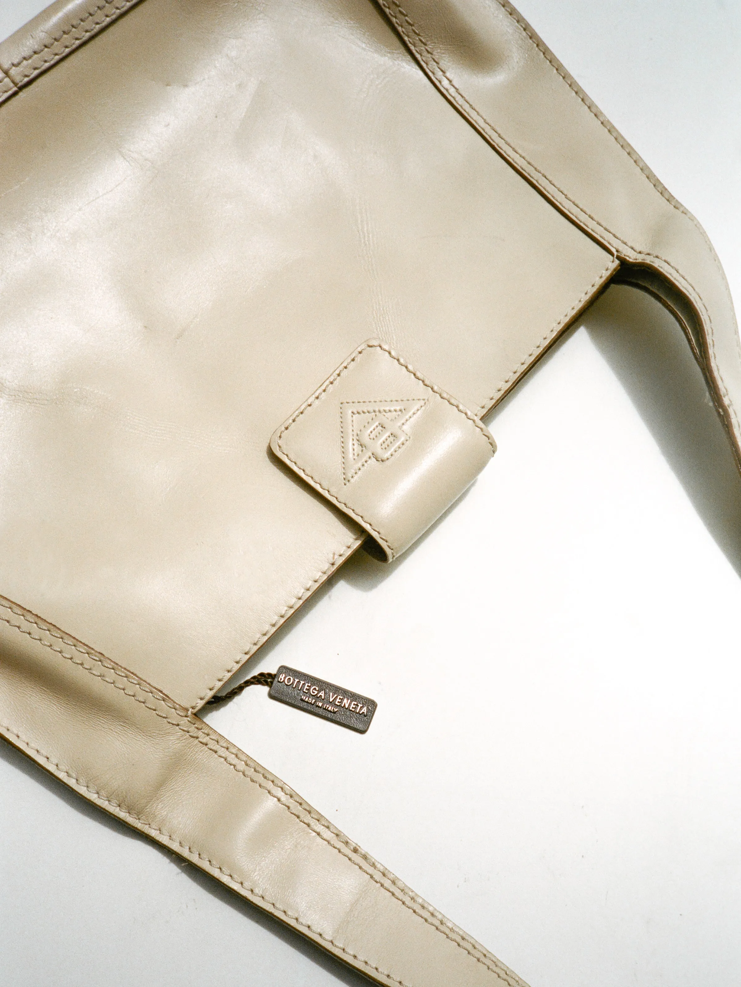 Bottega Veneta Cream Leather Bag