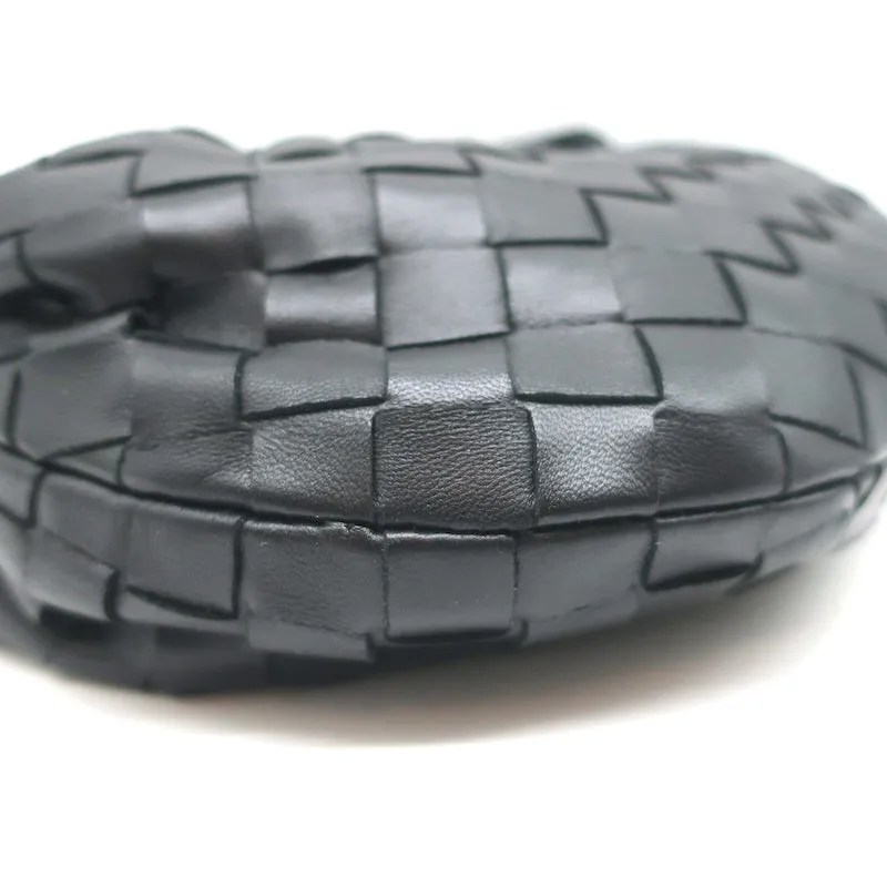 Bottega Veneta Mini Jodie Hobo Bag Black Intrecciato Leather