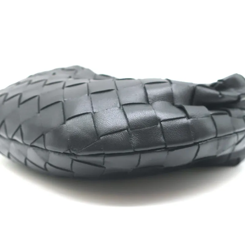 Bottega Veneta Mini Jodie Hobo Bag Black Intrecciato Leather