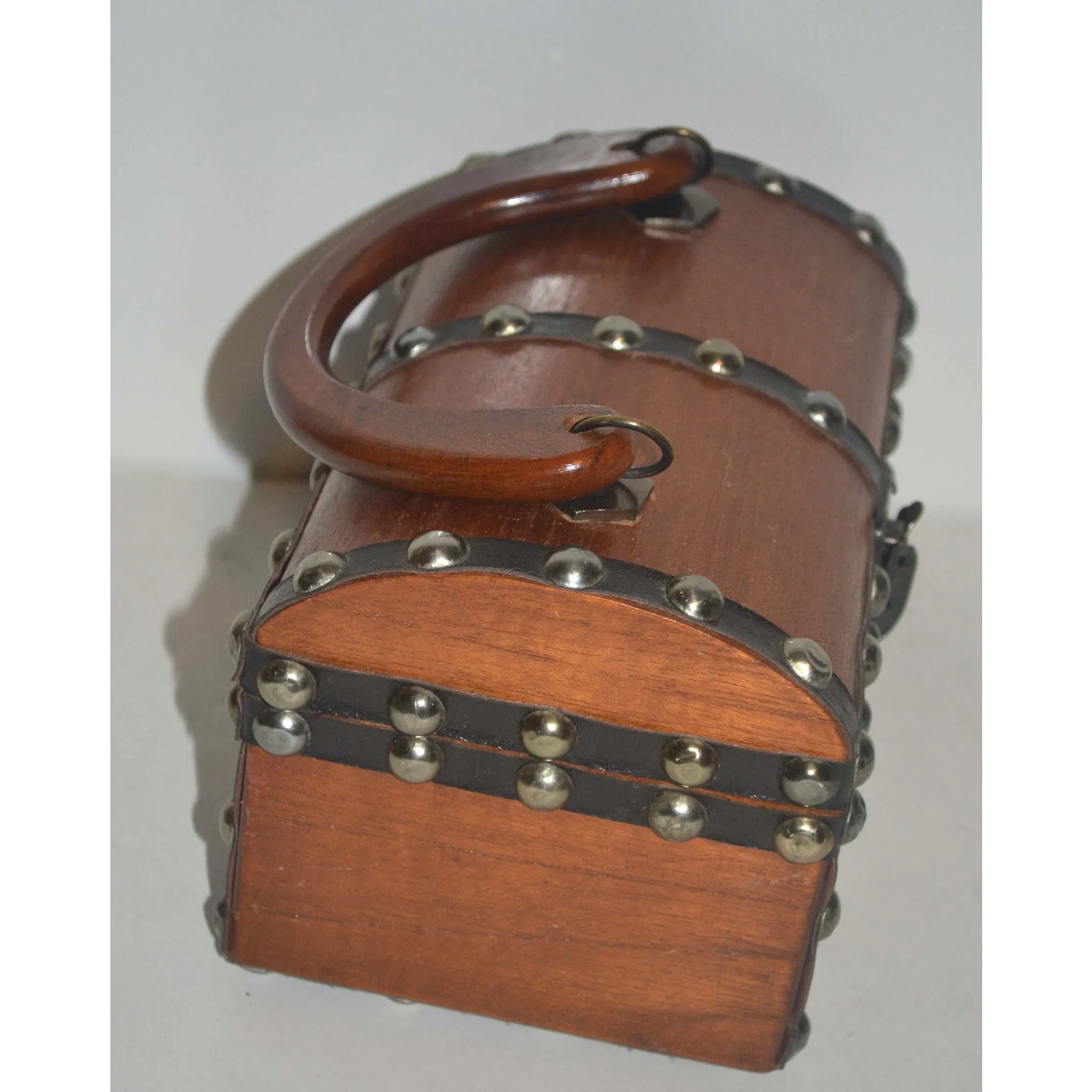 Brown Wooden Treasure Chest Purse