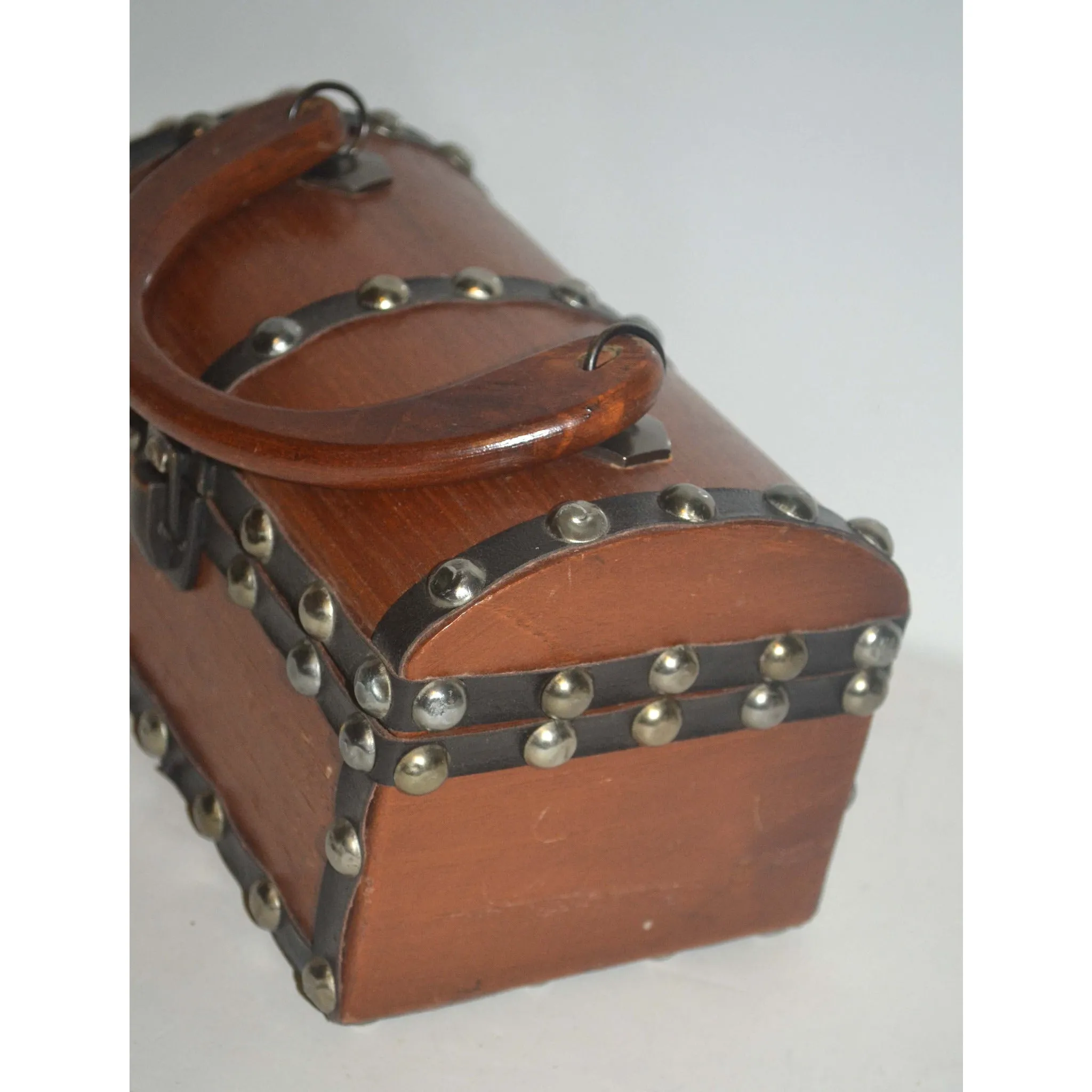 Brown Wooden Treasure Chest Purse