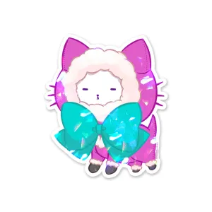 Bubble Kittea Winter Sparkly Sticker