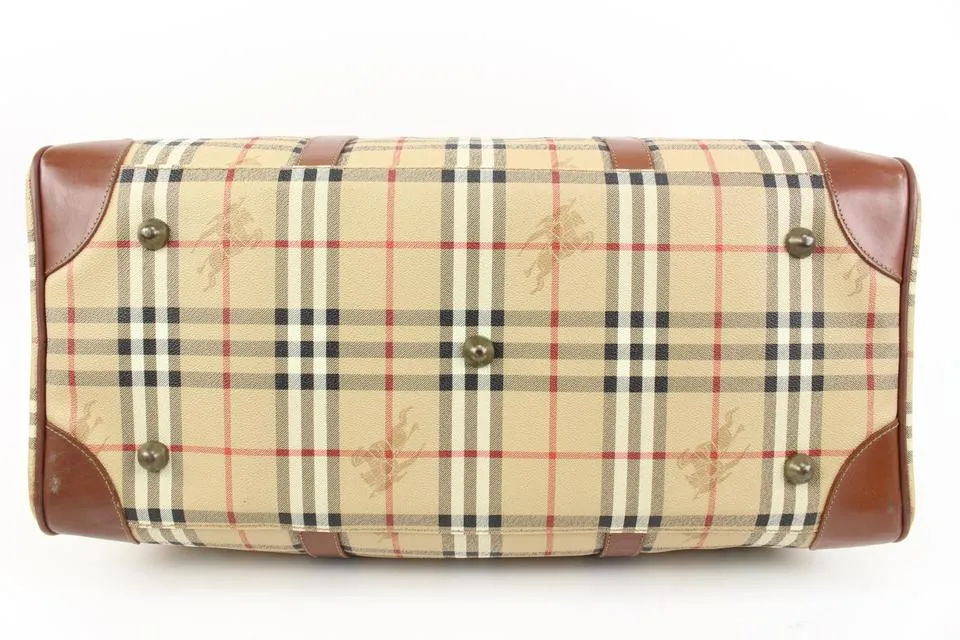Burberry Beige Nova Check Boston Duffle Bag with Strap 42b324s