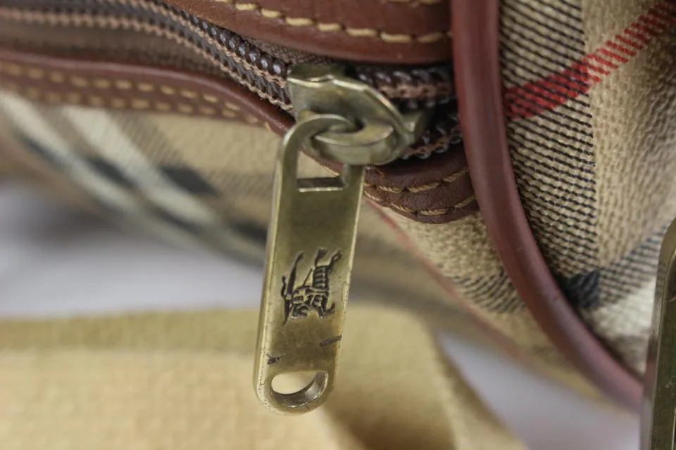 Burberry Beige Nova Check Boston Duffle Bag with Strap 42b324s