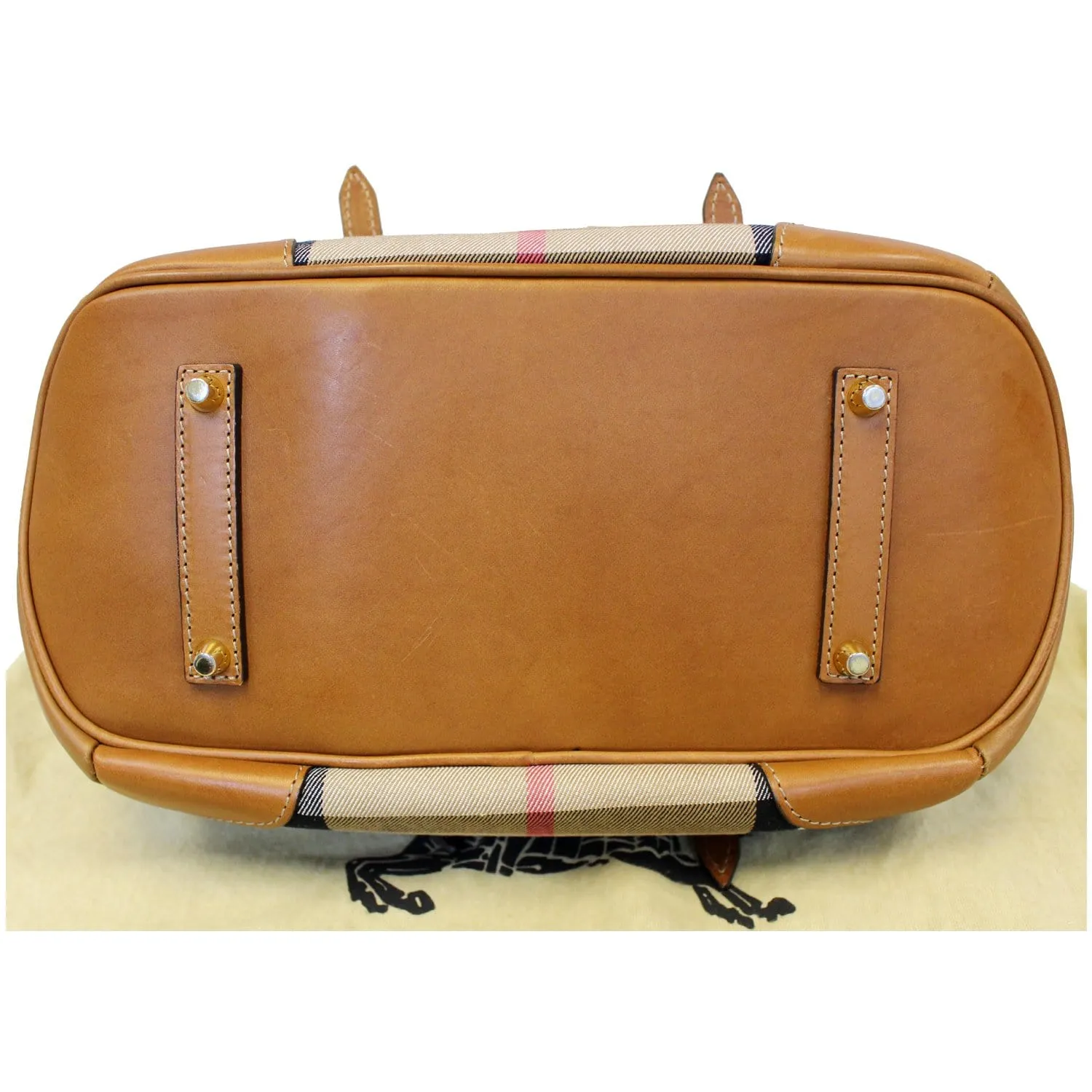 BURBERRY Blaze House Check and Leather Shoulder Bag Brown