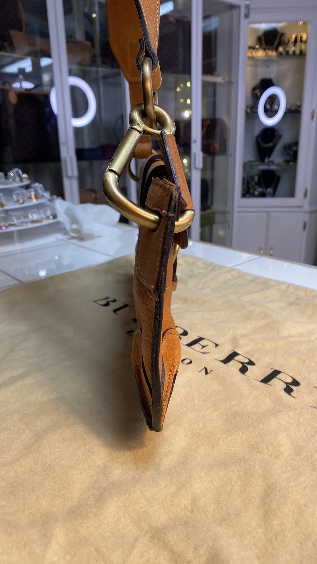 Burberry London Grained Leather Shoulder Bag In Carme