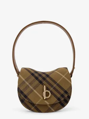 Burberry Rocking Horse Canvas Shoulder Bag With Burberry Check Motif