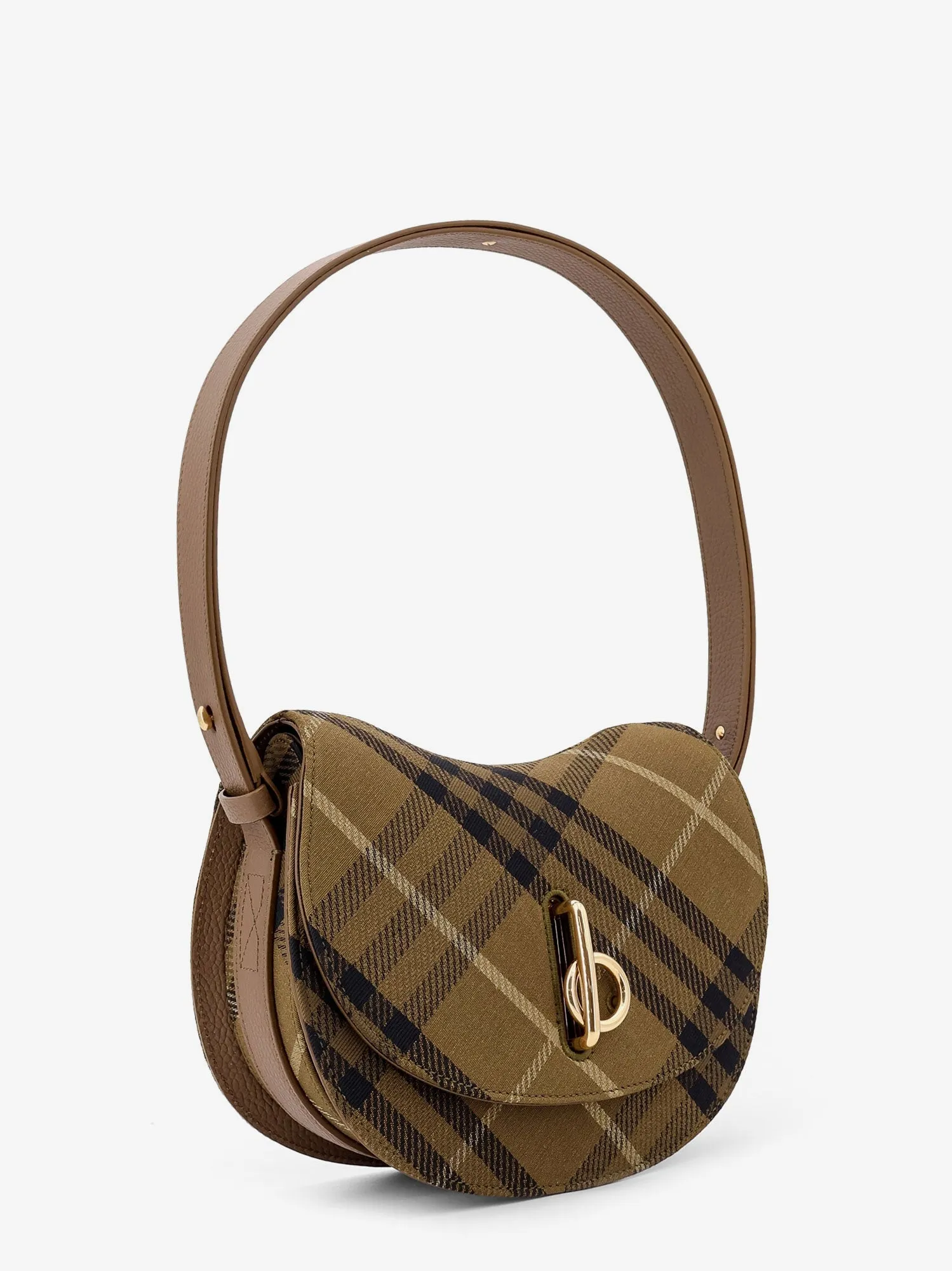 Burberry Rocking Horse Canvas Shoulder Bag With Burberry Check Motif
