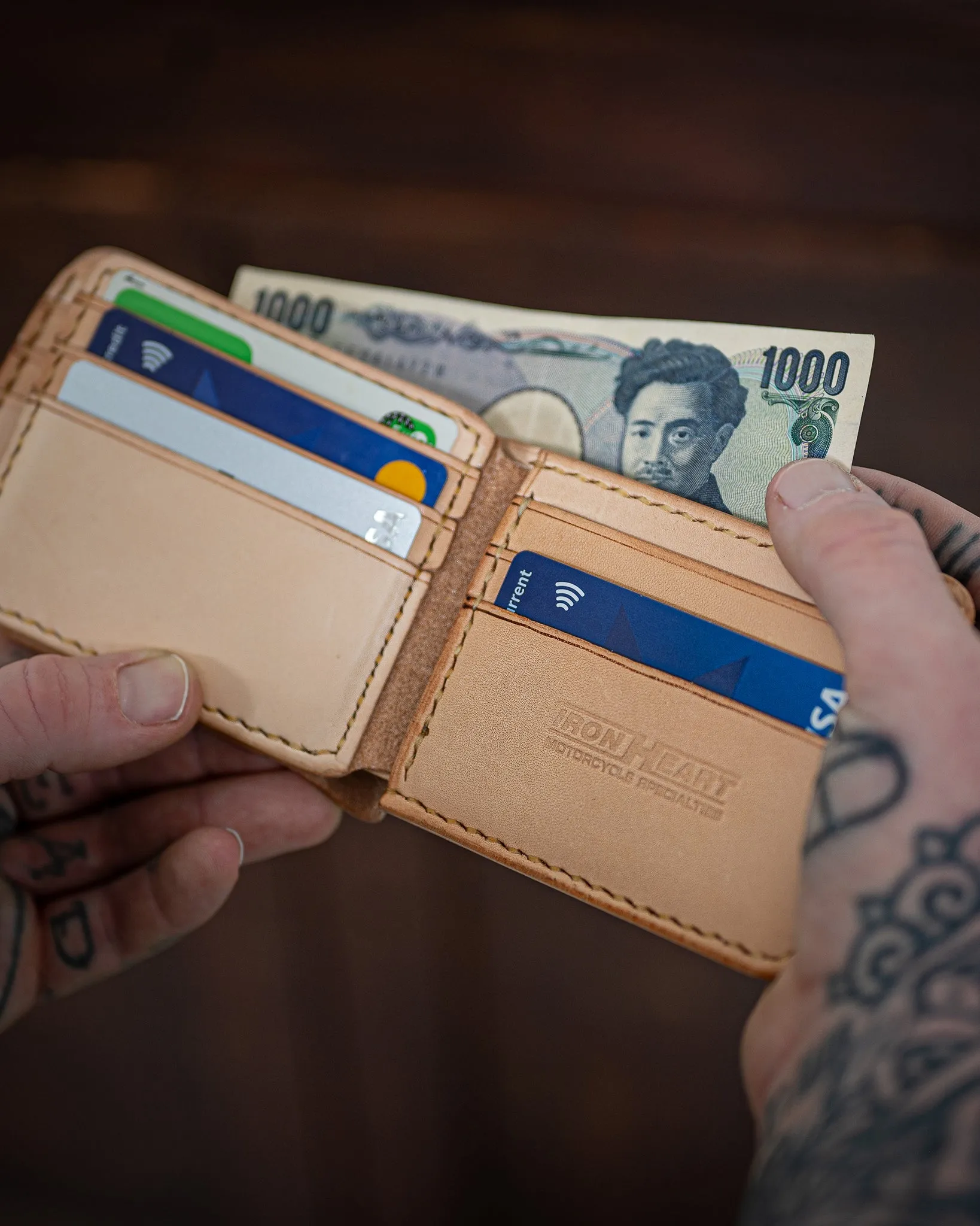 Calf Folding Wallet - Tan