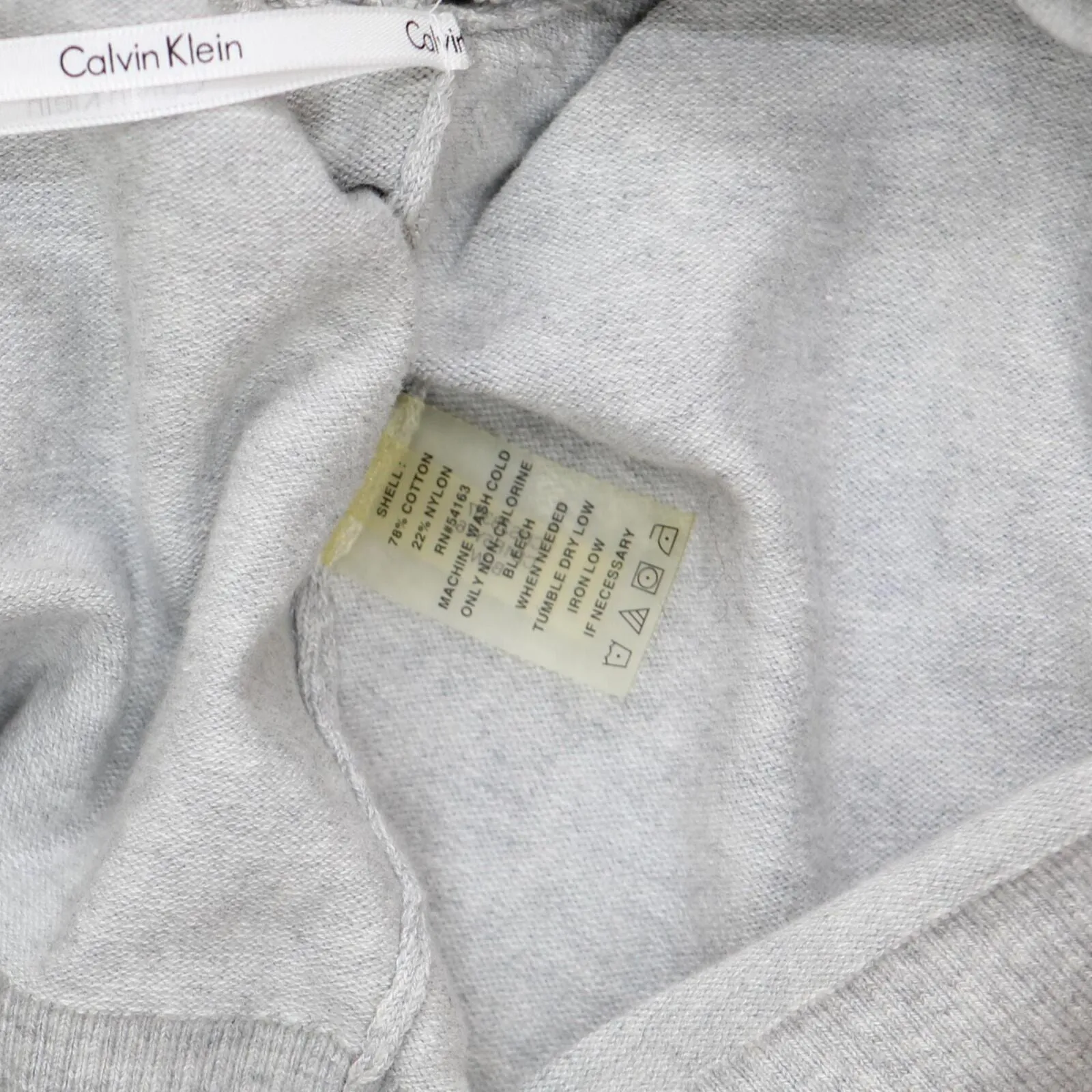 Calvin Klein Womens Cropped Lightweight Open Front Cardigan Gray L