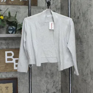 Calvin Klein Womens Cropped Lightweight Open Front Cardigan Gray L