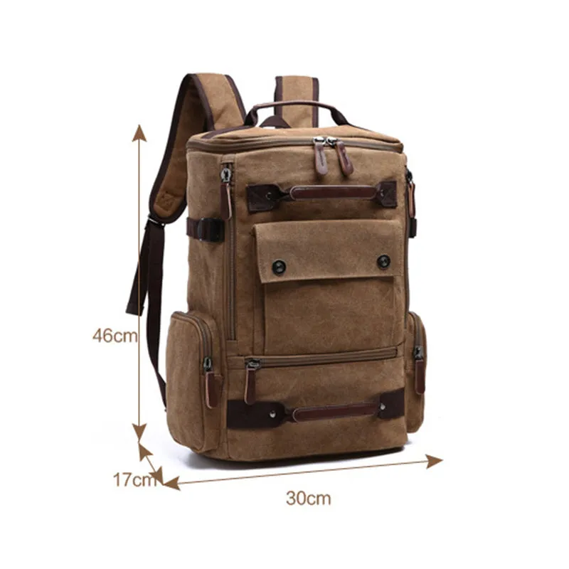 Camouflage Canvas Backpack Large Capacity Men Travel Bags
