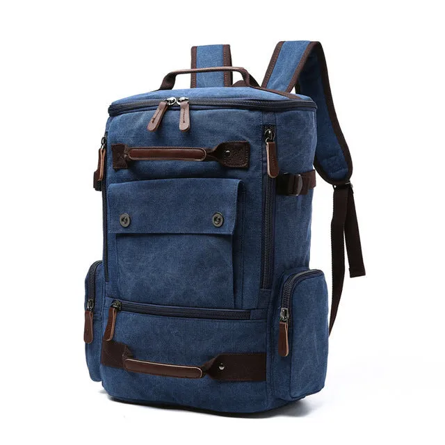 Camouflage Canvas Backpack Large Capacity Men Travel Bags