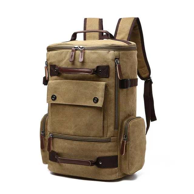 Camouflage Canvas Backpack Large Capacity Men Travel Bags