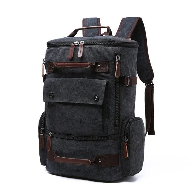 Camouflage Canvas Backpack Large Capacity Men Travel Bags