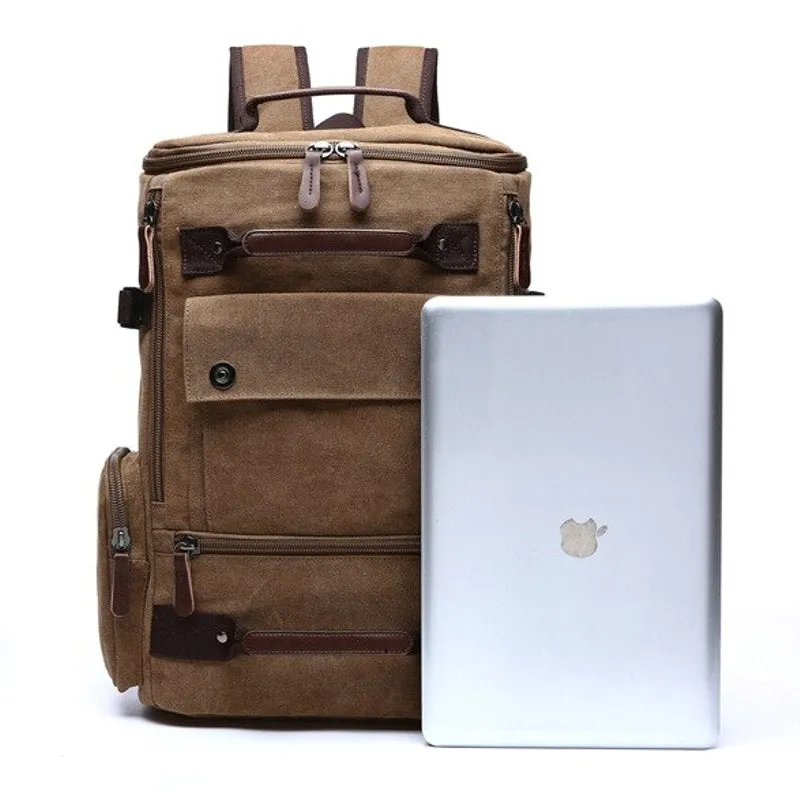 Camouflage Canvas Backpack Large Capacity Men Travel Bags