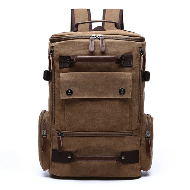 Camouflage Canvas Backpack Large Capacity Men Travel Bags
