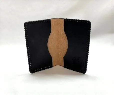 Card Case, Two Pockets. Black or Natural