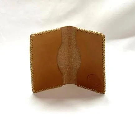 Card Case, Two Pockets. Black or Natural