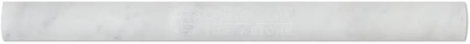 Carrara White Italian (Bianco Carrara) Marble 1 X 12 Quarter-Round Trim Molding, Honed
