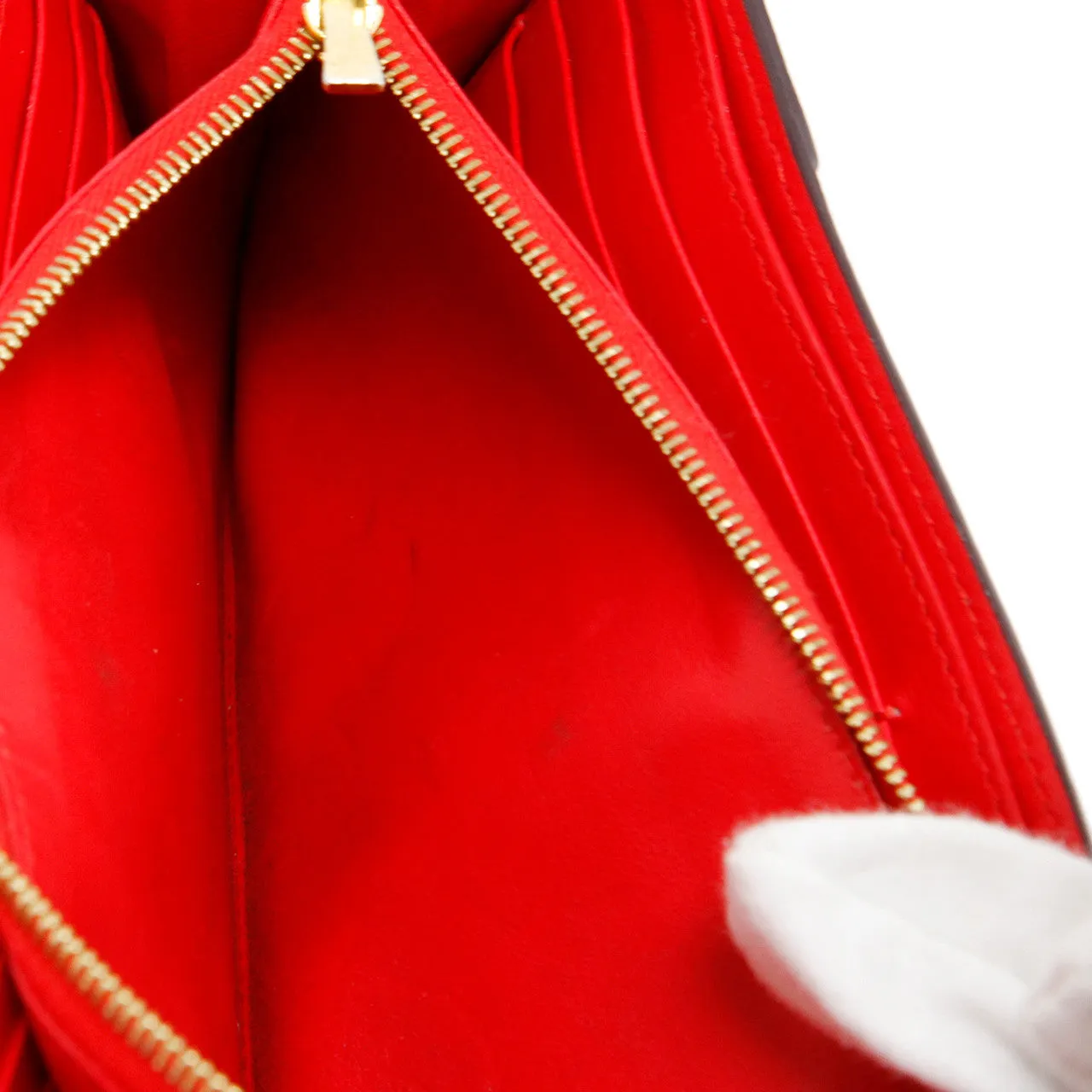 Celine Red Drummed Calfskin Large Multifunction Flap Wallet