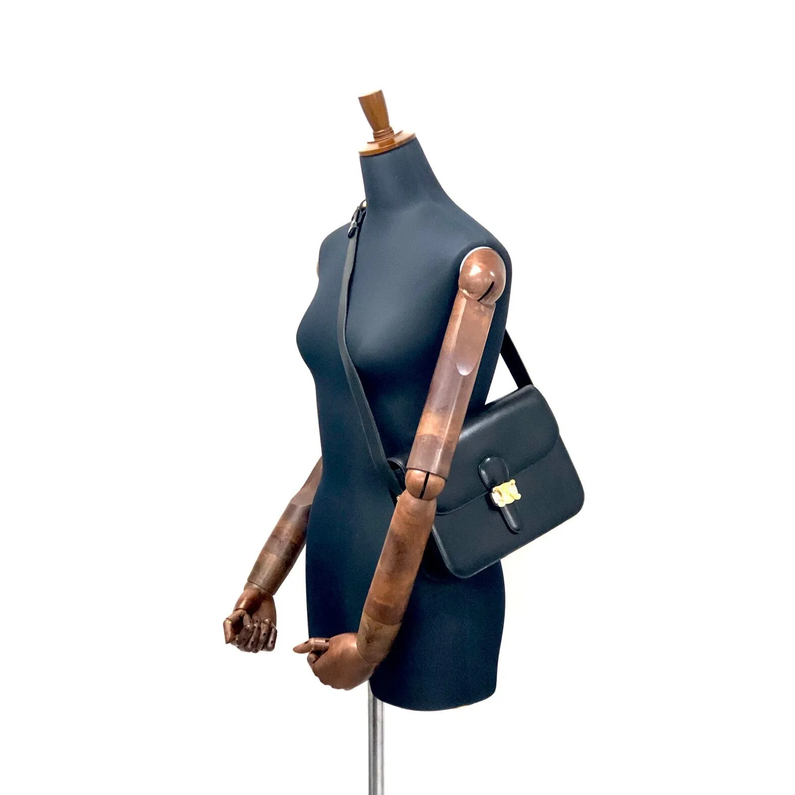 CELINE Triomphe Crossbody Shoulderbag Black Vintage Old CELINE m4hg6t
