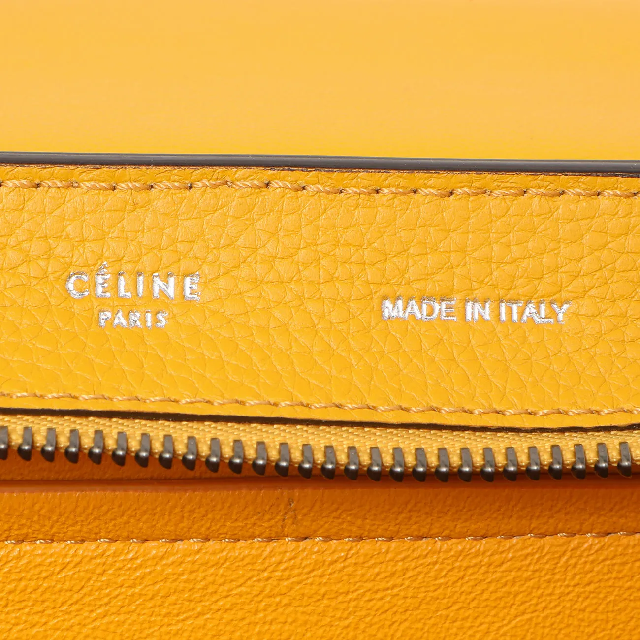 Celine Yellow Drummed Calfskin Suede Medium Trapeze