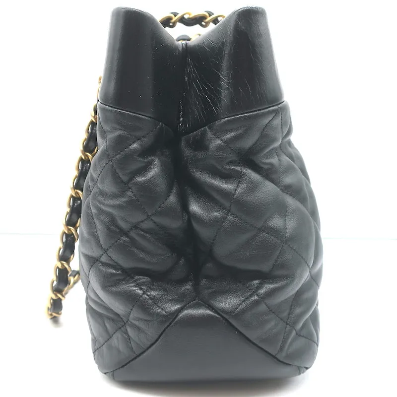 Chanel 2013 Soft Elegance Tote Black Quilted Leather Medium Shoulder Bag