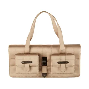 Chanel Beige Satin Shoulder Bag