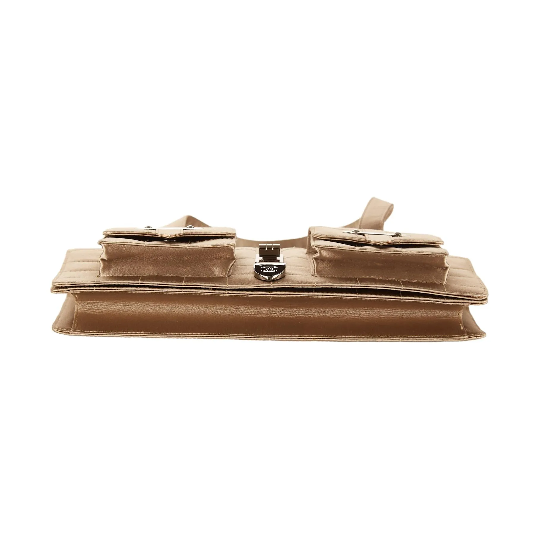 Chanel Beige Satin Shoulder Bag