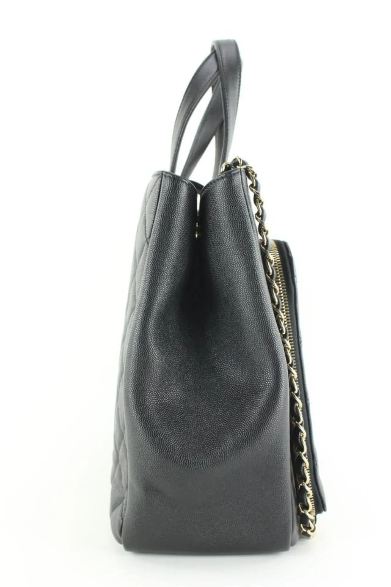 Chanel Black Quilted Caviar Leather Turnlock 2way Affinity Tote 1CC1025