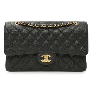Chanel Black Quilted Caviar Medium Classic Double Flap