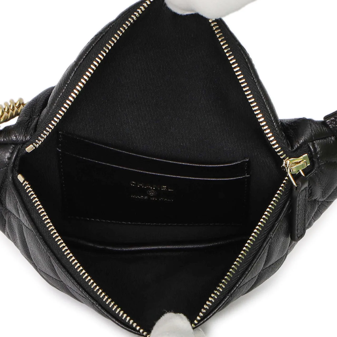 Chanel Black Quilted Caviar Sweetheart Bum Bag
