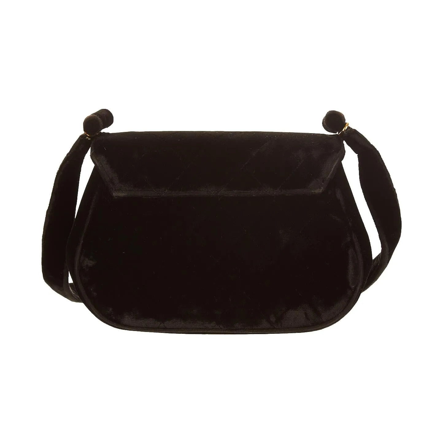 Chanel Black Velour Shoulder Bag