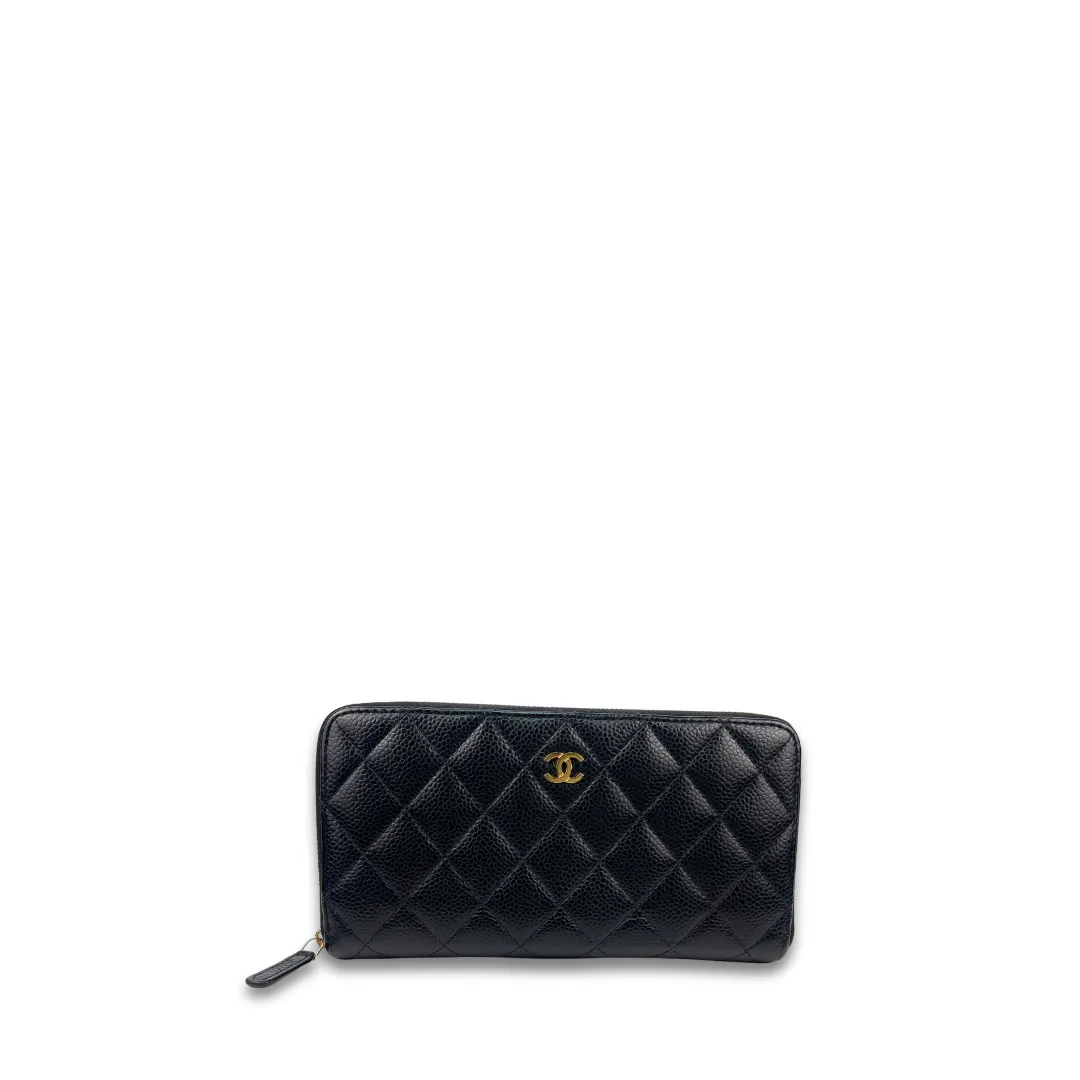 Chanel Classic Caviar Zipper Wallet