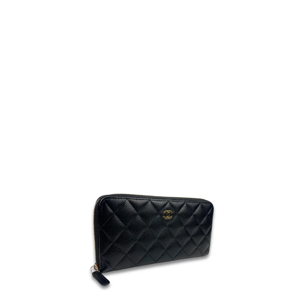 Chanel Classic Caviar Zipper Wallet