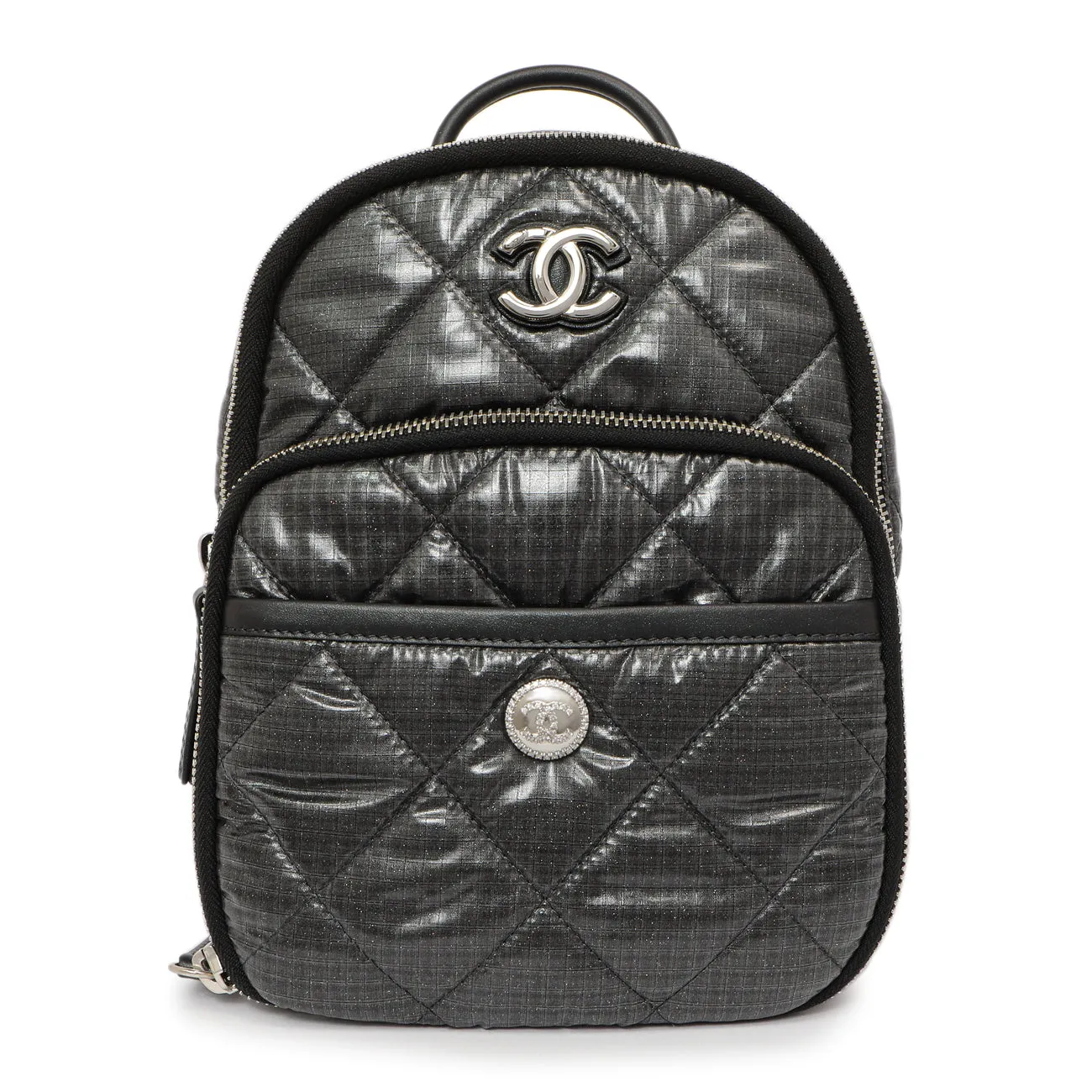 Chanel Grey Nylon Coco Neige Backpack