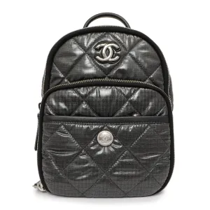 Chanel Grey Nylon Coco Neige Backpack