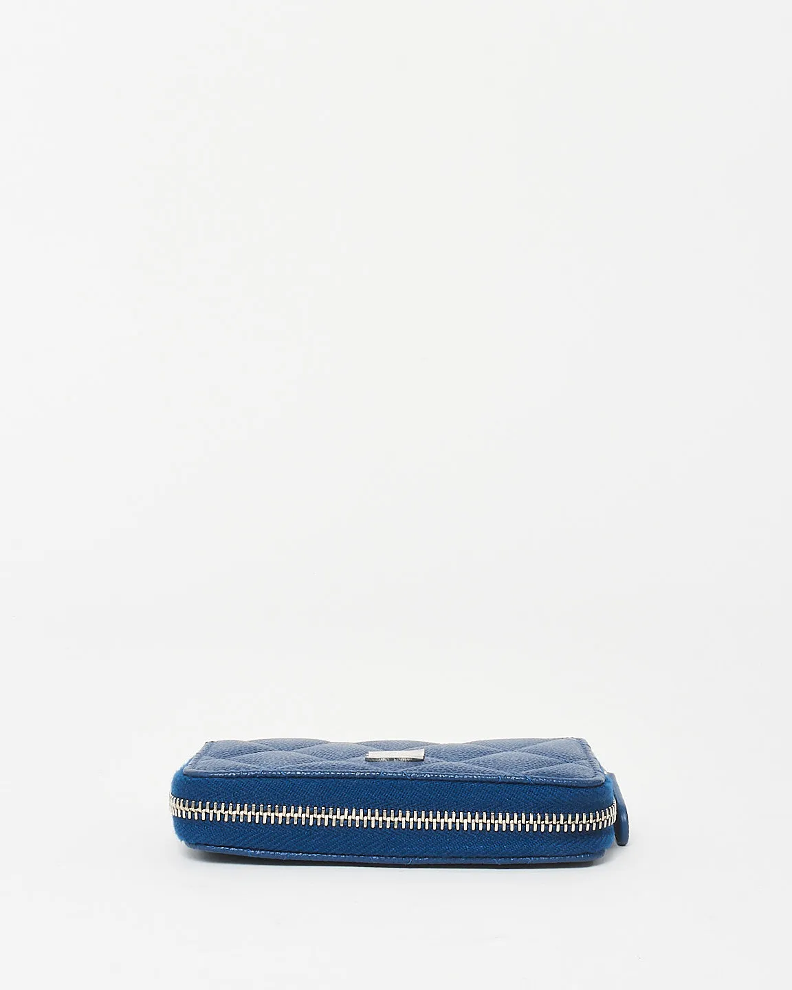 Chanel Navy Blue Caviar Leather Mini Zip Card Case