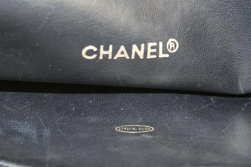 Chanel Navy Blue Lambskin Quilted Gold Chain Tote Bag 6CC1029