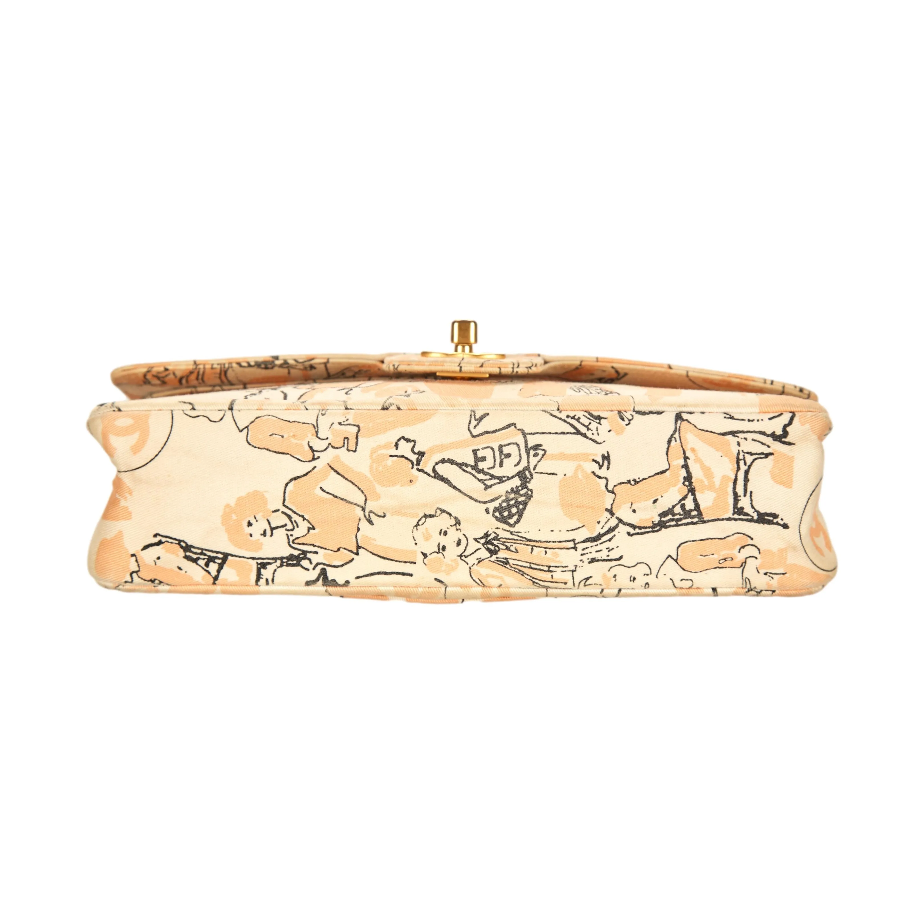 Chanel Peach Coco Print Flap Bag