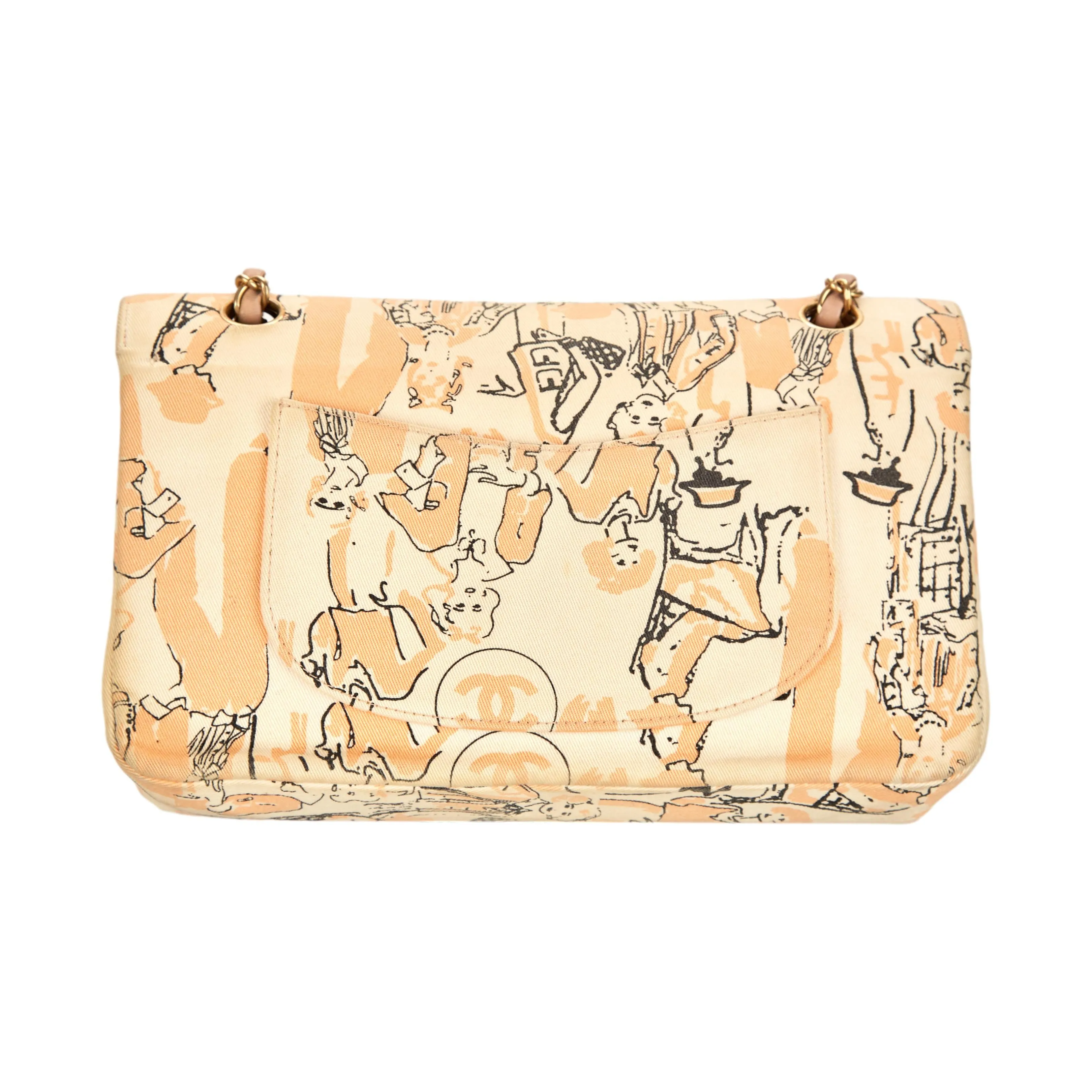Chanel Peach Coco Print Flap Bag
