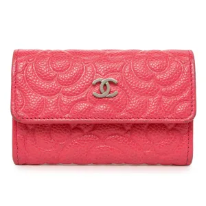 Chanel Pink Caviar Camellia Card Holder