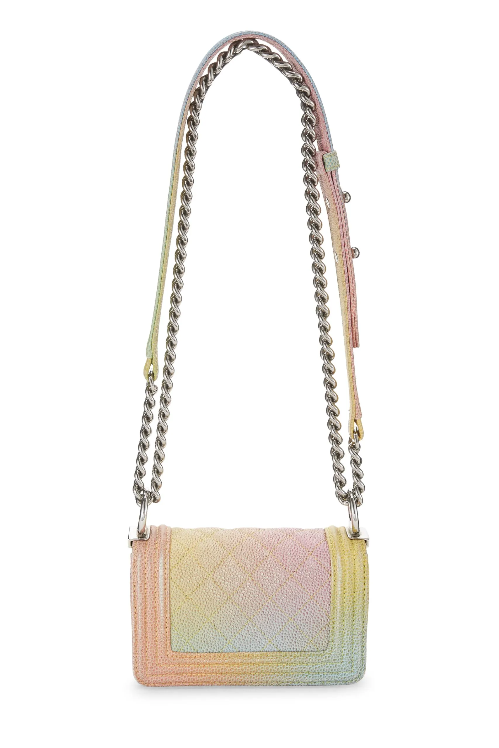 Chanel, Pre-Loved Paris-Cuba Rainbow Quilted Caviar Boy Bag Mini, Multi