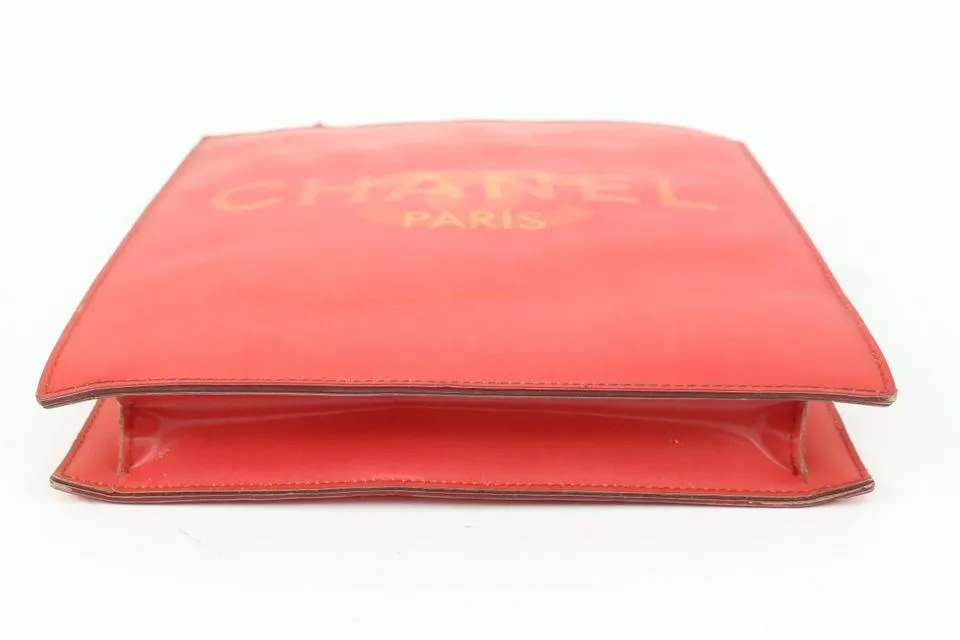 Chanel Red Holographic CC Logo Chain Tote Hologram Bag 4ck726a
