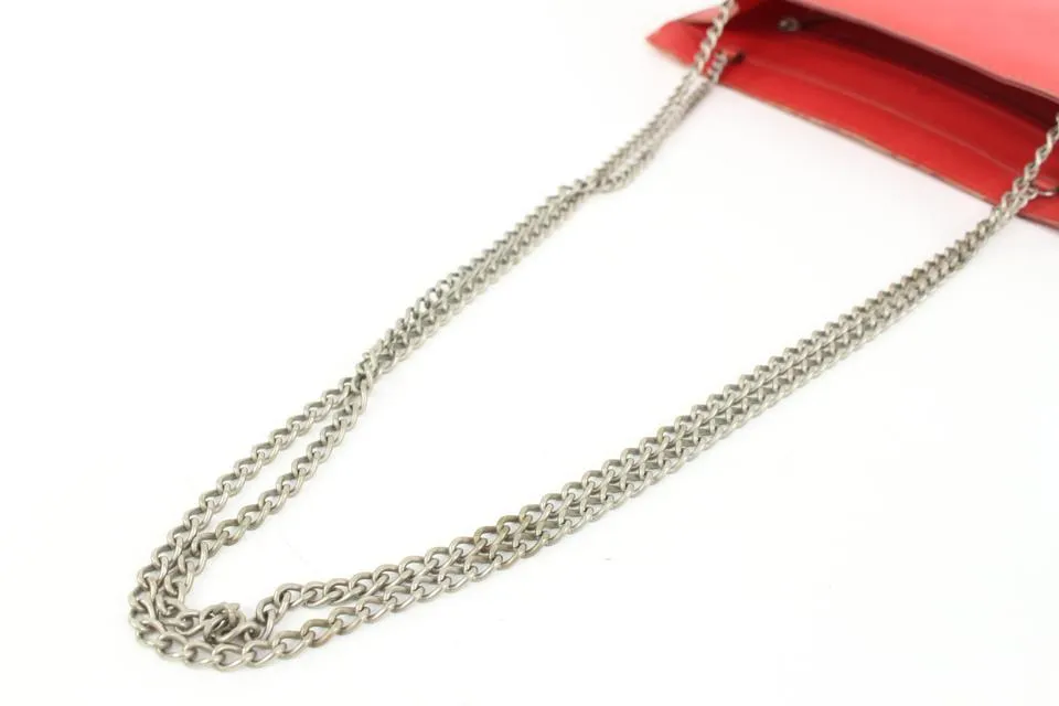 Chanel Red Holographic CC Logo Chain Tote Hologram Bag 4ck726a