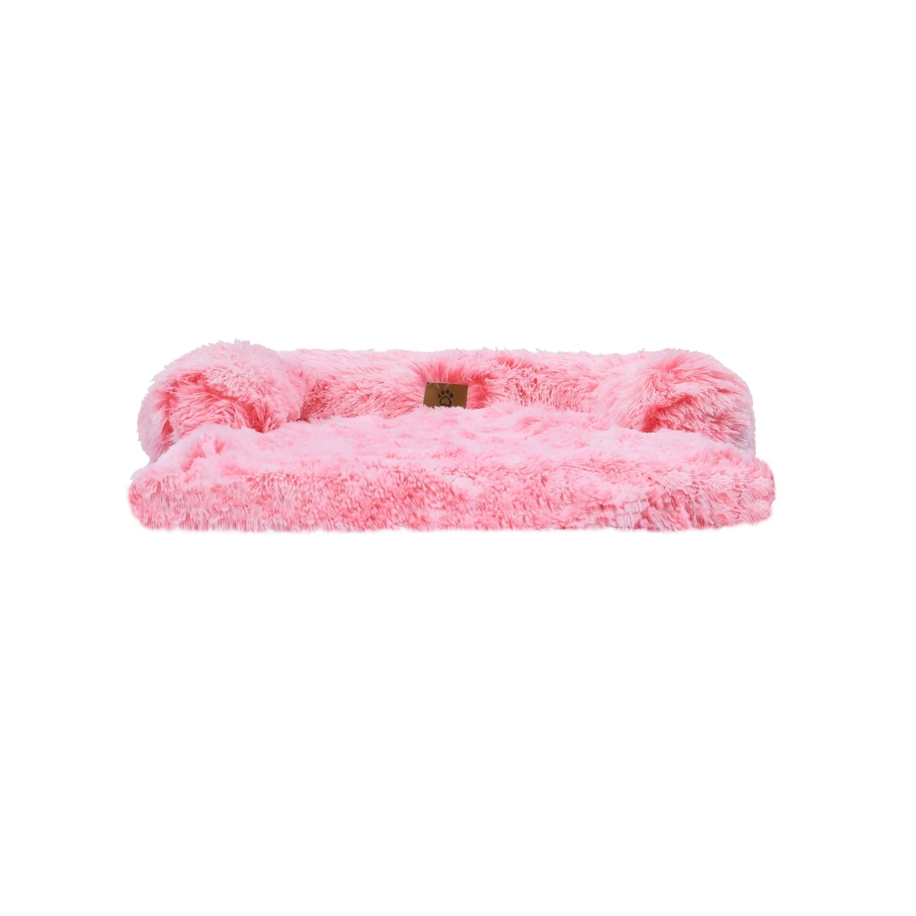Charlie's Shaggy Faux Fur Bolster Sofa Protector Calming Dog Bed Ombre Pink XX-Large